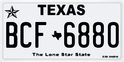 TX license plate BCF6880