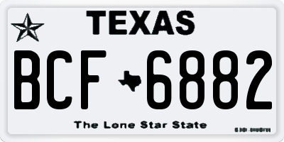 TX license plate BCF6882