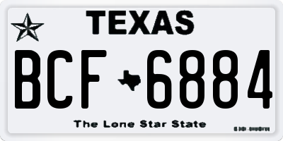 TX license plate BCF6884