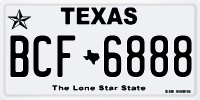 TX license plate BCF6888
