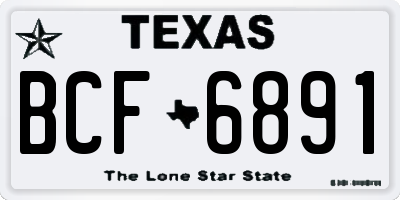 TX license plate BCF6891