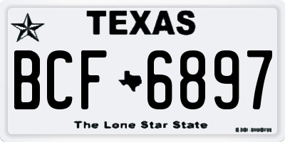 TX license plate BCF6897