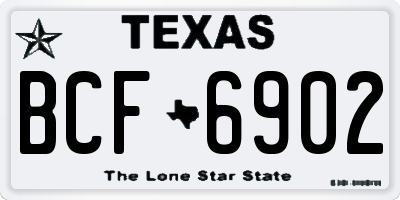 TX license plate BCF6902