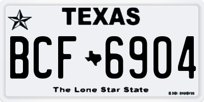 TX license plate BCF6904