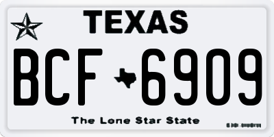 TX license plate BCF6909