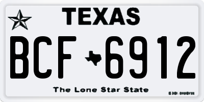 TX license plate BCF6912