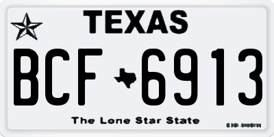 TX license plate BCF6913