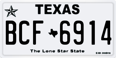 TX license plate BCF6914