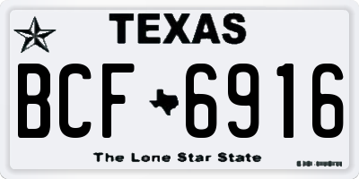 TX license plate BCF6916