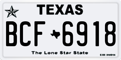 TX license plate BCF6918