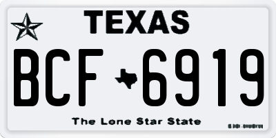 TX license plate BCF6919