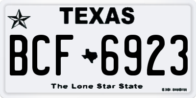 TX license plate BCF6923