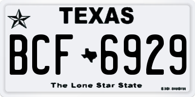 TX license plate BCF6929