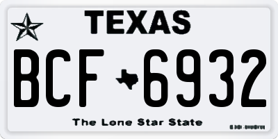 TX license plate BCF6932