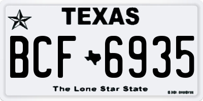 TX license plate BCF6935