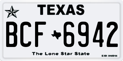 TX license plate BCF6942