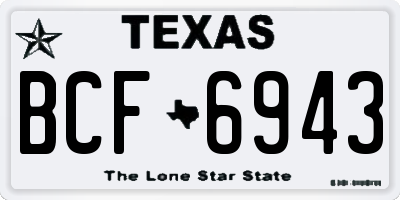 TX license plate BCF6943