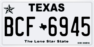 TX license plate BCF6945