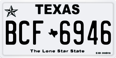TX license plate BCF6946