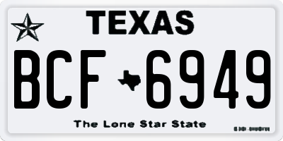 TX license plate BCF6949