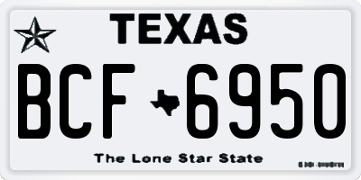TX license plate BCF6950