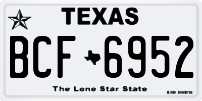TX license plate BCF6952