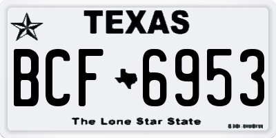 TX license plate BCF6953