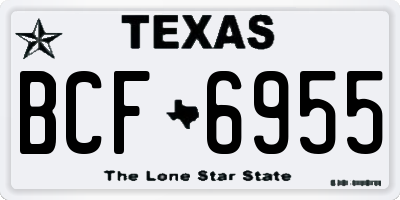 TX license plate BCF6955