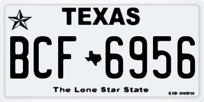 TX license plate BCF6956
