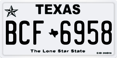 TX license plate BCF6958