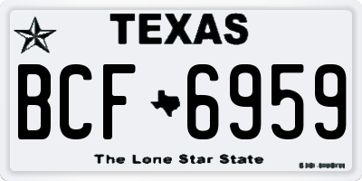 TX license plate BCF6959