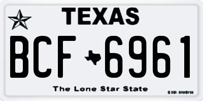 TX license plate BCF6961