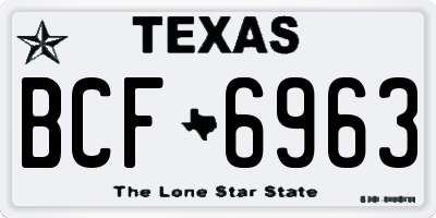 TX license plate BCF6963