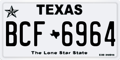 TX license plate BCF6964