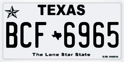 TX license plate BCF6965