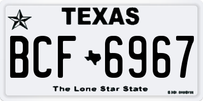 TX license plate BCF6967