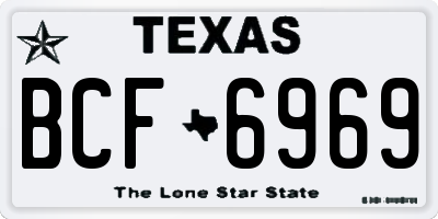 TX license plate BCF6969
