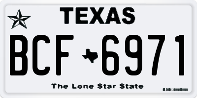TX license plate BCF6971