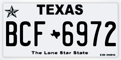 TX license plate BCF6972