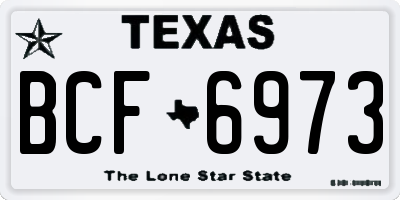 TX license plate BCF6973