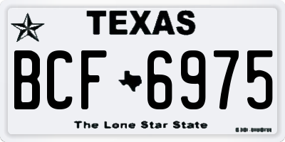 TX license plate BCF6975