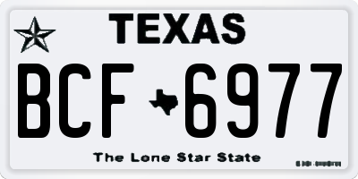 TX license plate BCF6977