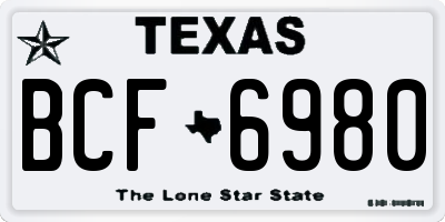 TX license plate BCF6980