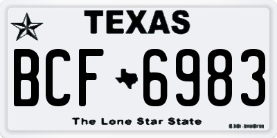 TX license plate BCF6983