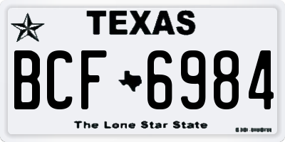 TX license plate BCF6984
