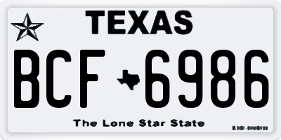 TX license plate BCF6986