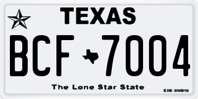 TX license plate BCF7004