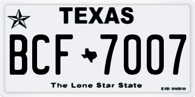 TX license plate BCF7007