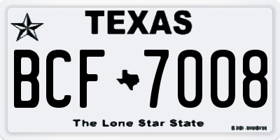 TX license plate BCF7008
