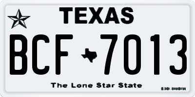 TX license plate BCF7013